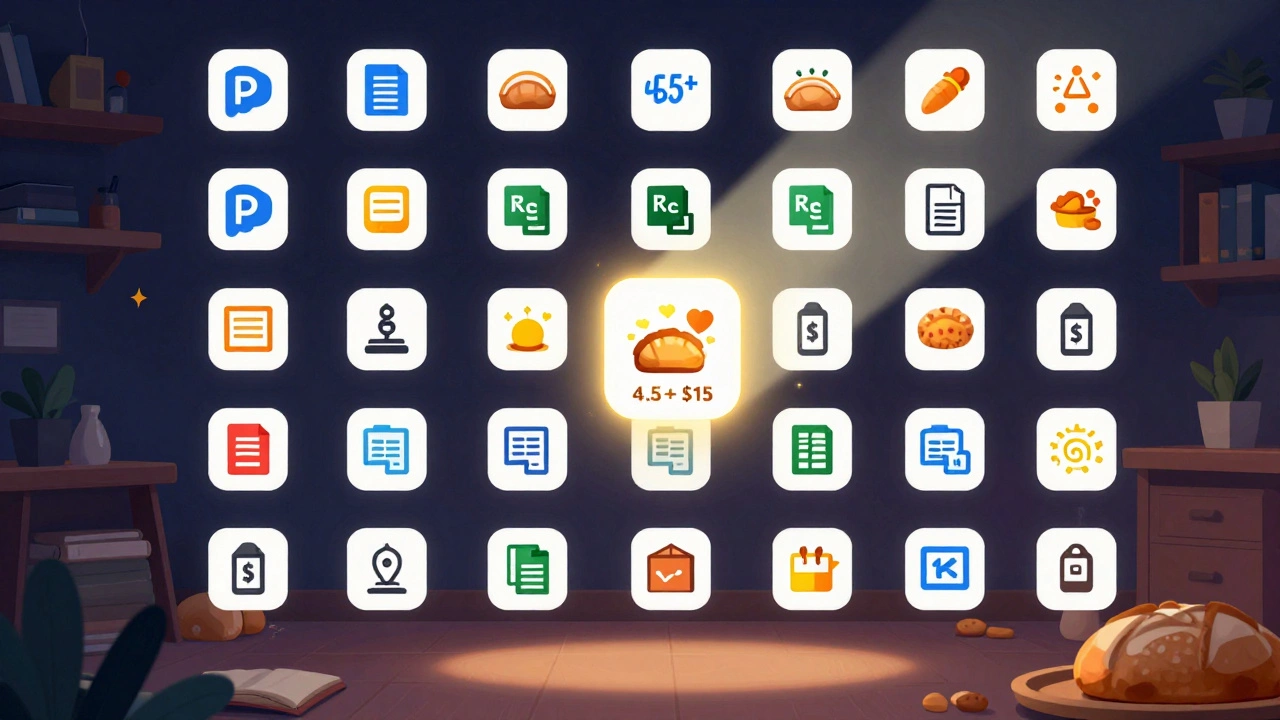 Digital shelf of Udemy courses with low prices and high ratings glowing in soft light.
