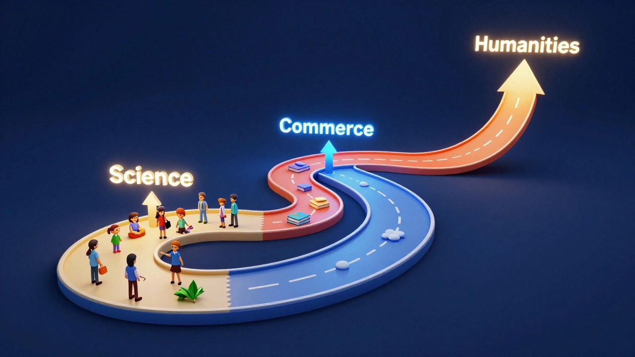 A conceptual path showing the progression from primary school to specialized senior streams