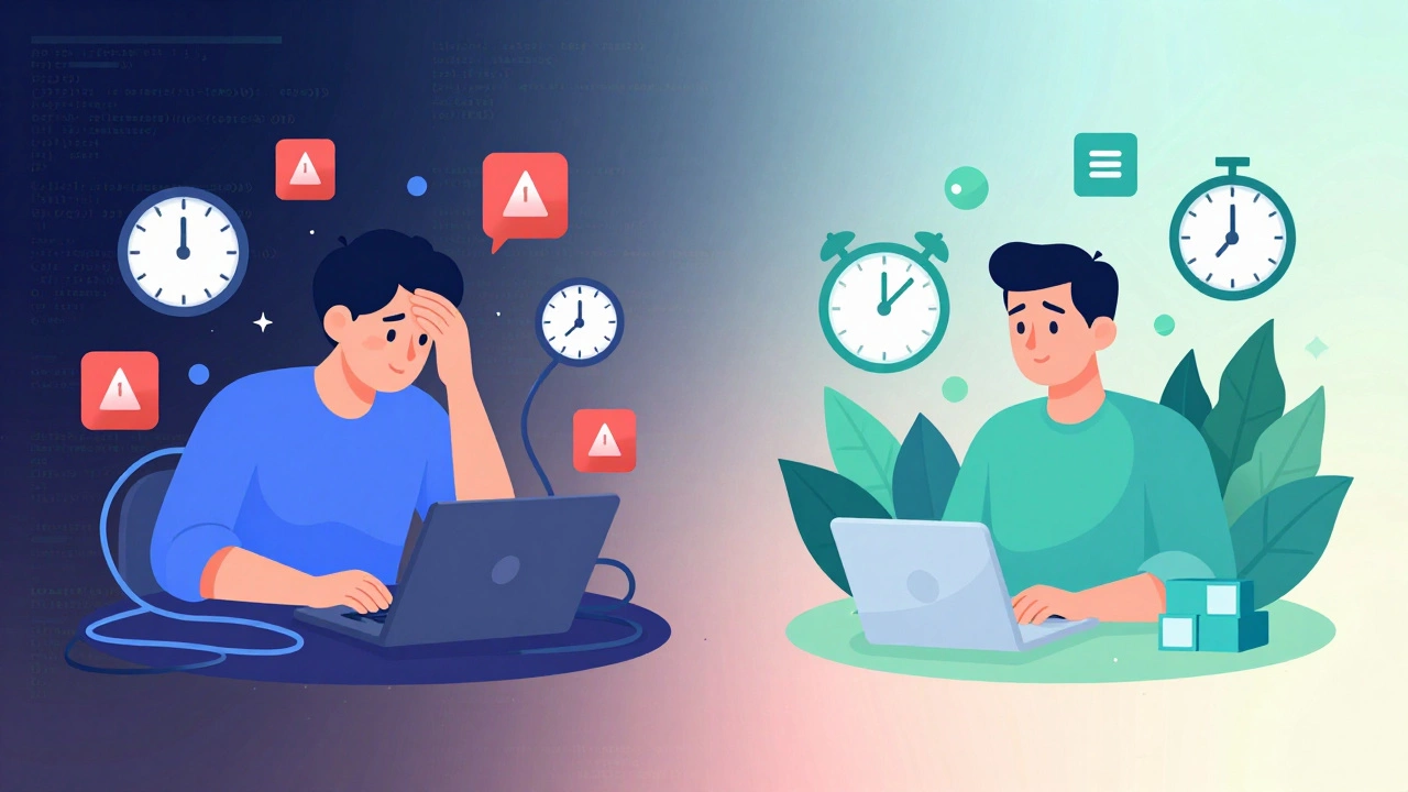 Illustration showing work-life balance and stress management