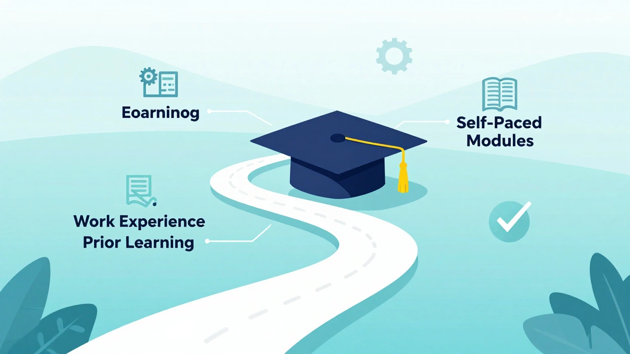 Visual metaphor of accelerated learning through prior experience credits