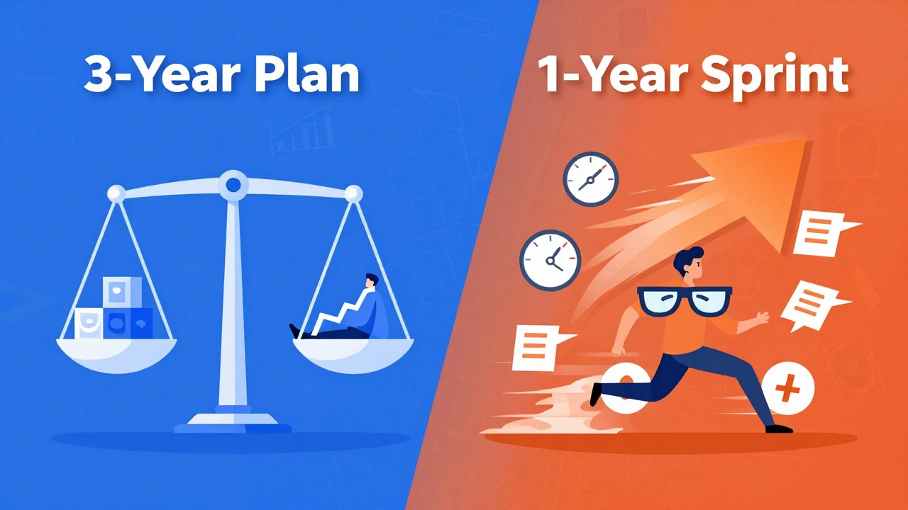 Illustration comparing slow steady study plan versus fast intensive exam prep strategy