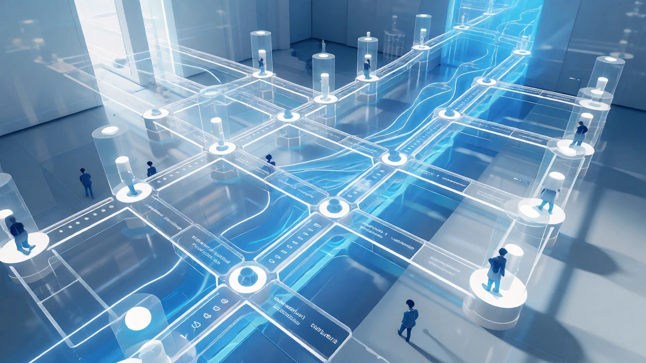 Abstract glowing pathways representing structured learning workflows
