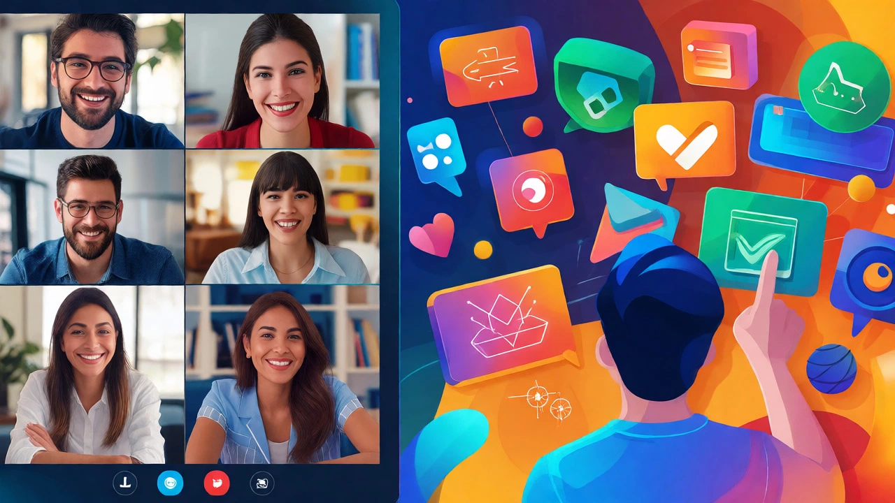 Digital collage showing live video calls and skill icons for VLEs and marketplaces