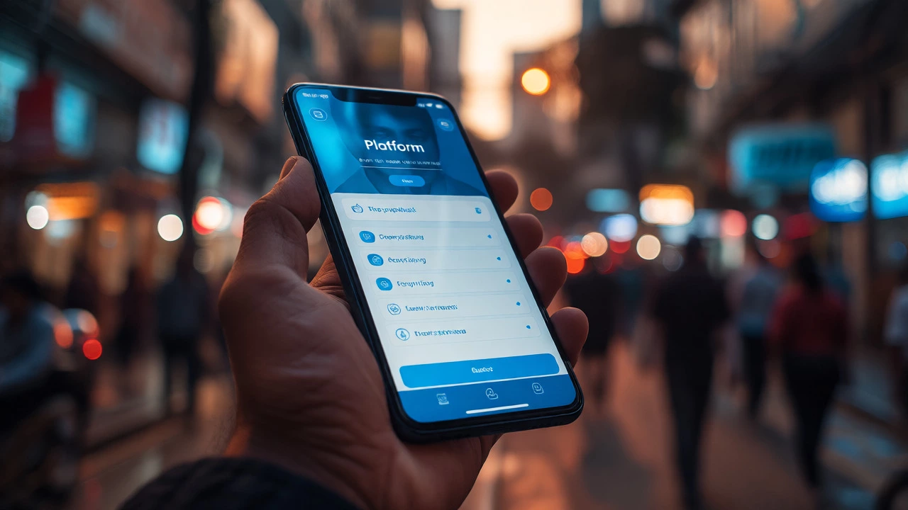Hand holding smartphone with clean eLearning app interface