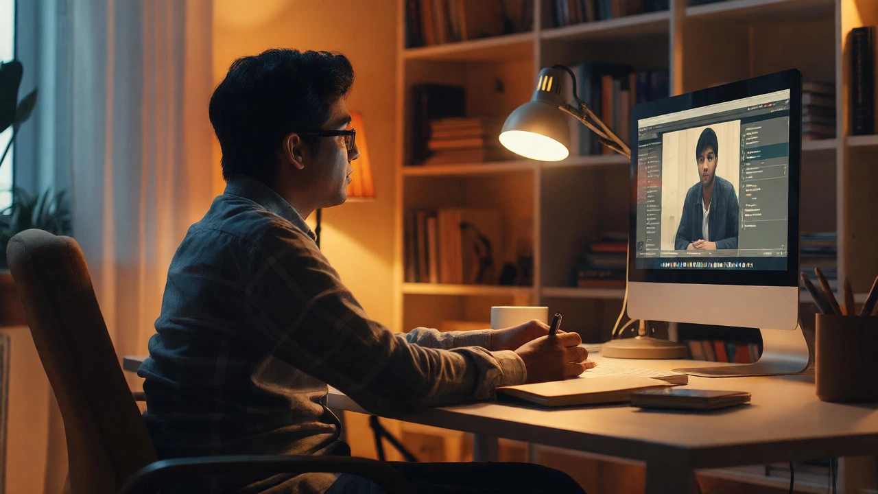 Professional studying online at home representing MOOC self-learning