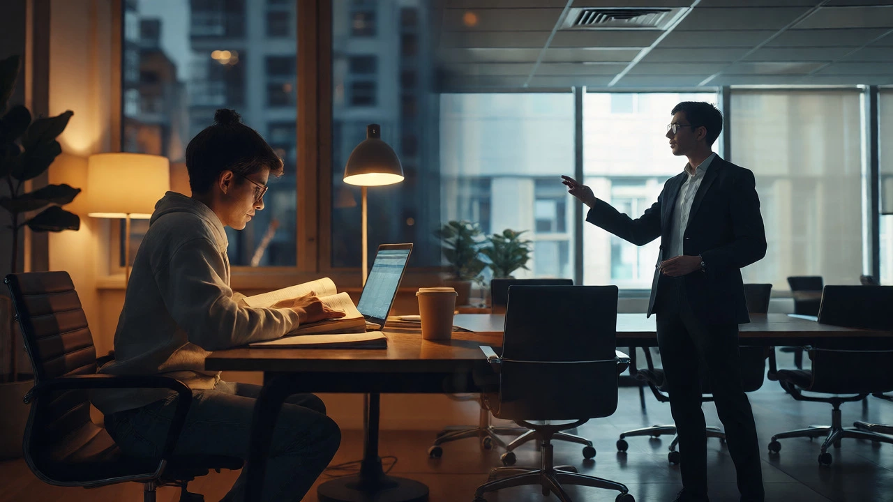 Professional balancing work and evening studies for a Part-Time MBA